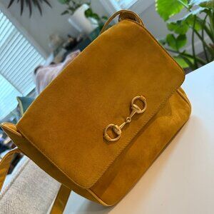 Gucci 1955 Horse-bit yellow leather & suede cross body
